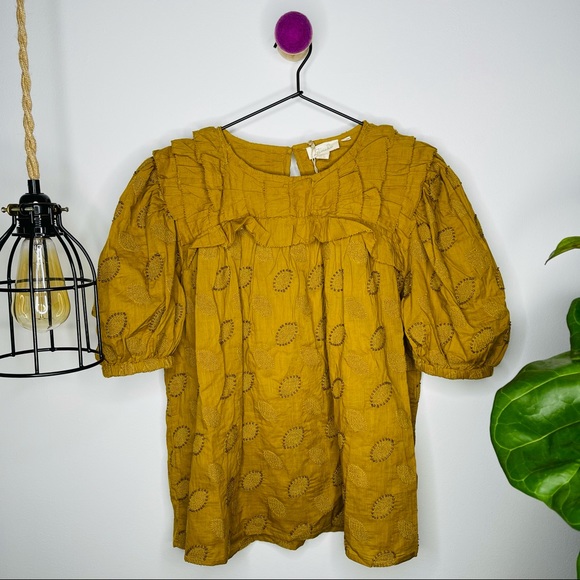 NWT Anthropologie x Let Me Be - Aiko Ruffled Blouse Top 8 - Picture 2 of 12